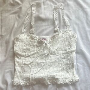 Edikted Lace Trim White Cami Top